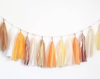 Tassel Garland,tissue paper tassel Garland,Thanksgiving Garland,fall Garland,friends giving Garland,pumpkin spice Garland,Thanksgiving, fall