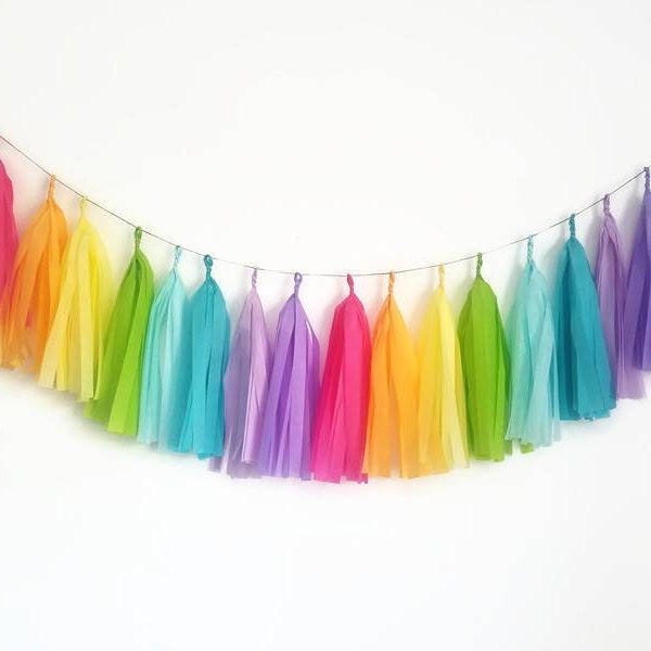 Rainbow tassel,rainbow tassel garland,rainbow Garland, bright rainbow  Garland,rainbow birthday,rainbow party,rainbow decorations,unicorn