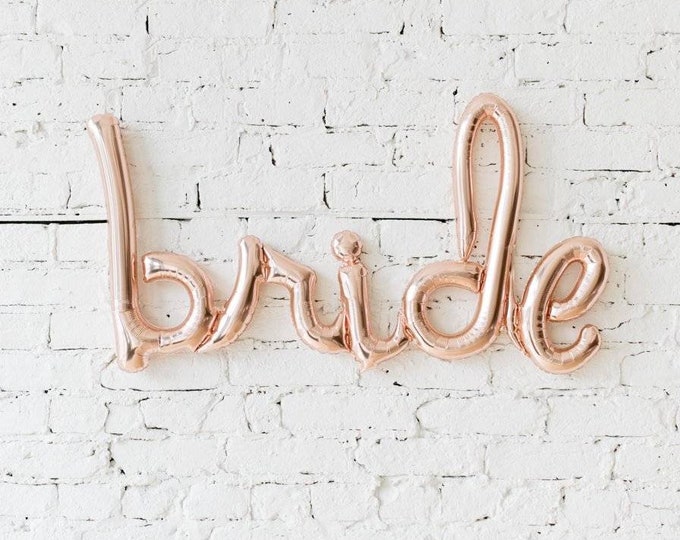 Bride balloon,bride cursive balloon,bride script balloon,rose gold bride balloon,bridal shower,bachelorette,bridal shower balloon,wedding