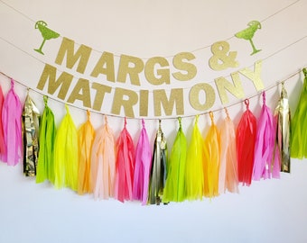 Margs and Matrimony.Fiesta banner,fiesta garland,Bachelorette tassel garland,Bachelorette party,Bachelorette decor,fiesta Bachelorette