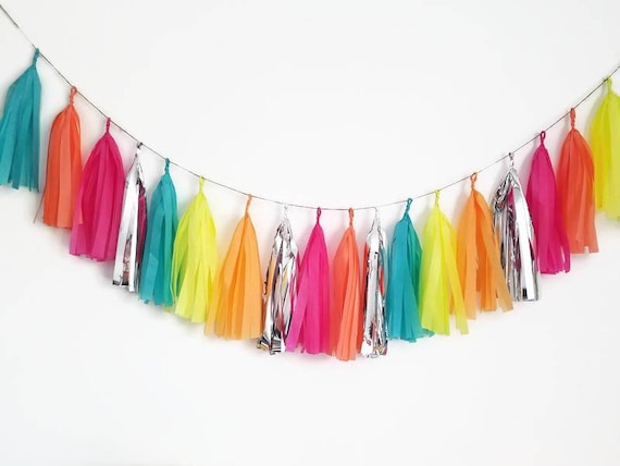 tissue paper tassel garland Fiesta Tassel Garland Taco Party Fiesta