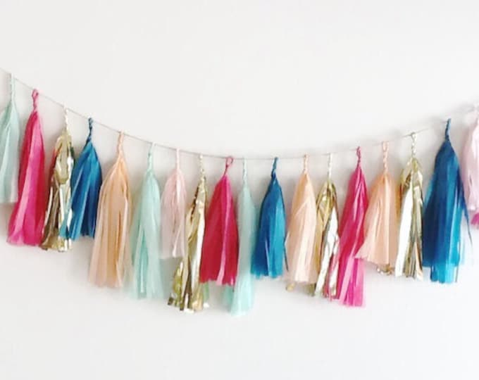 Tassel Garland,tissue paper tassel garland, bohemian fringe,fringe garland,fringe tassel,trible tassel, birthday decor,room decor,dorm room