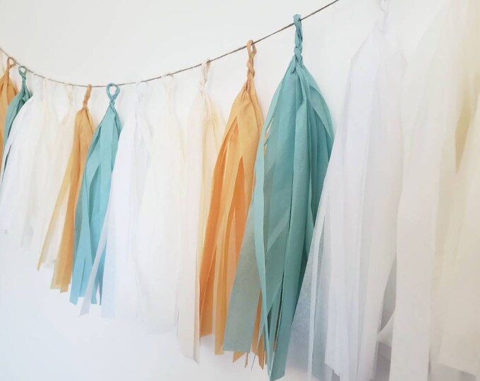 Tissue paper tassel Garland,  Tassel garland,boho tassel garland,bridal shower,boho,first trip around the sun,first birthday,bachelorette