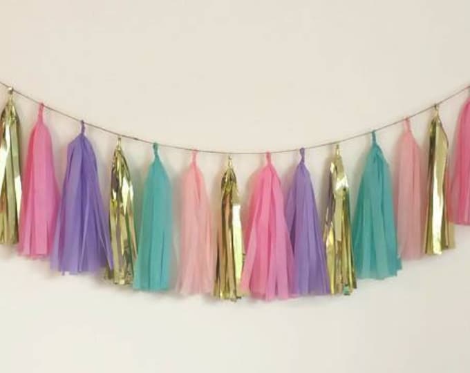 Pink Tassel Garland,gold and Pink Tassel Garland,baby Shower  Garland,wedding Garland, Birthday Garland,girl Birthday,garland,tissue  Paper 