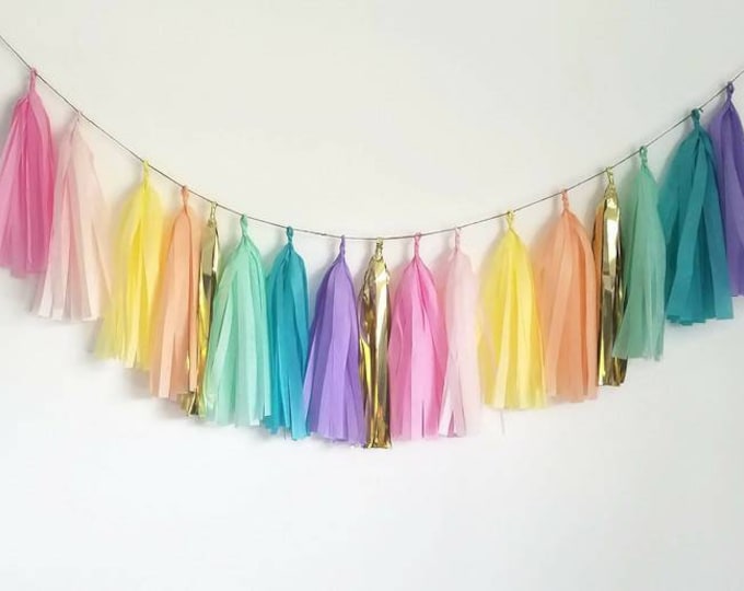 Unicorn birthday banner,Unicorn tassel Garland,Rainbow garland,tassel garland,Pastel garland.unicorn party,Unicorn birthday party