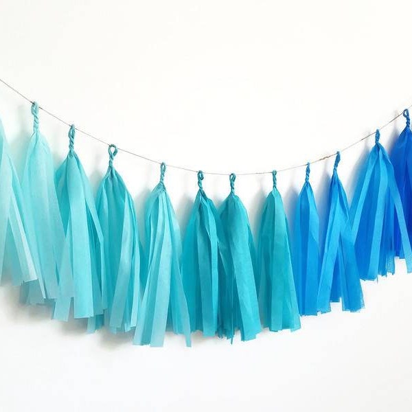 Blue Tassel Garland Etsy
