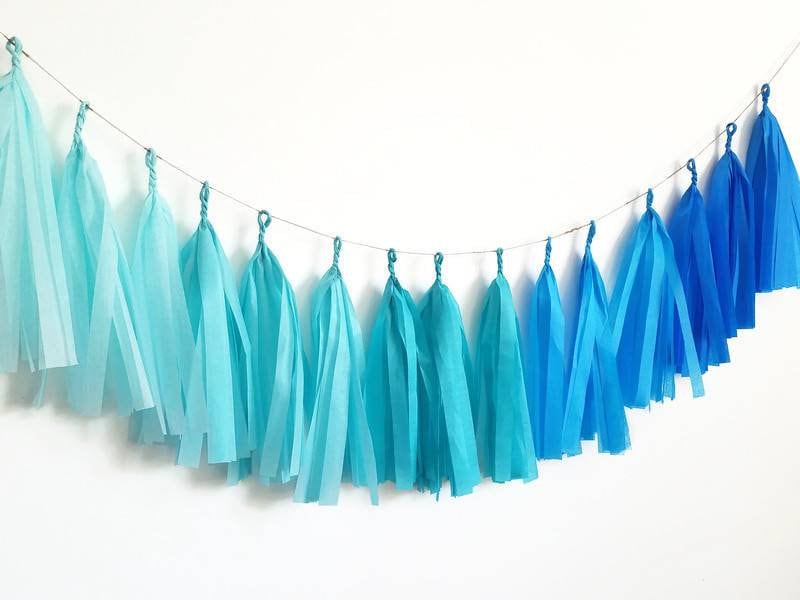 teal tassel garland