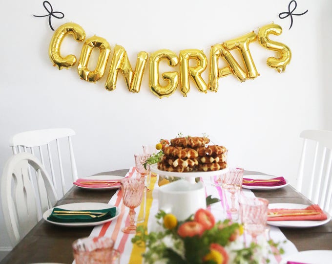 Congrats Balloon banner,Congrats balloons,Congratulations balloons,Congratulations banner,Congratulations decorations,Graduation,new job,