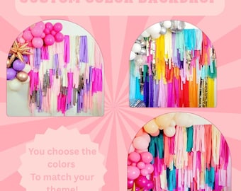 Custom backdrop,custom color backdrop,fringe wall,streamer backdrop birthday decoration ,Bachelorette,photo backdrop,custom color fringe