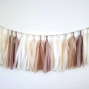 Tissue paper tassel Garland,  Tassel garland,boho tassel garland,nude tassel Garland, bridal shower,baby shower,boho decorations,bachelorett