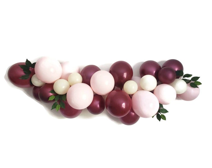 Balloon Garland,DIY balloon Garland kit,Burgandy balloon Garland,Pink and  burgundy balloon Garland,maroon balloon,bridal shower balloon