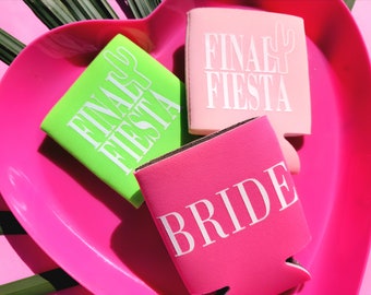 Bachelorette party favor,Bachelorette can cooler,Bachelorette party,custom koozie,beer cozie,can cooler,bridal party favor,final fiesta