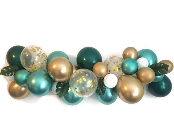 Green Balloon Garland,DIY balloon Garland kit,Tropical balloon Garland,Green and gold balloon Garland,Tropical decorations,jungle party Il_570xn