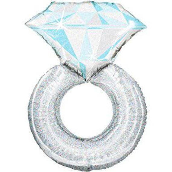 Engagement ring balloon,ring balloon,diamond ring engagement balloon,large ring balloon,platinum ring balloon,engagment party,bachelorette Il_570xn
