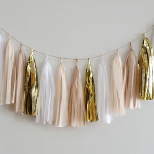 Tassel garland,tissue paper garland,nude garland,natural garland,wedding garland,ivory garland,wedding,engagement,bridal shower,garland