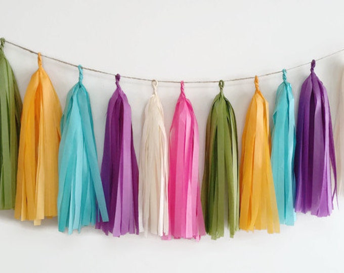 Fiesta tassel garland,rainbow tassel garland,fringe,tassel,first birthday garland,Birthday garland,nursery garland,pink,purple,turquoise