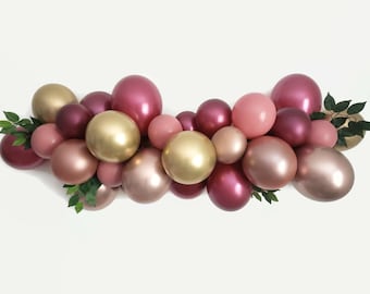 Balloon Garland,DIY balloon Garland kit,Burgandy balloon Garland,Gold balloon Garland,Balloon arch,maroon balloon,bridal shower balloon