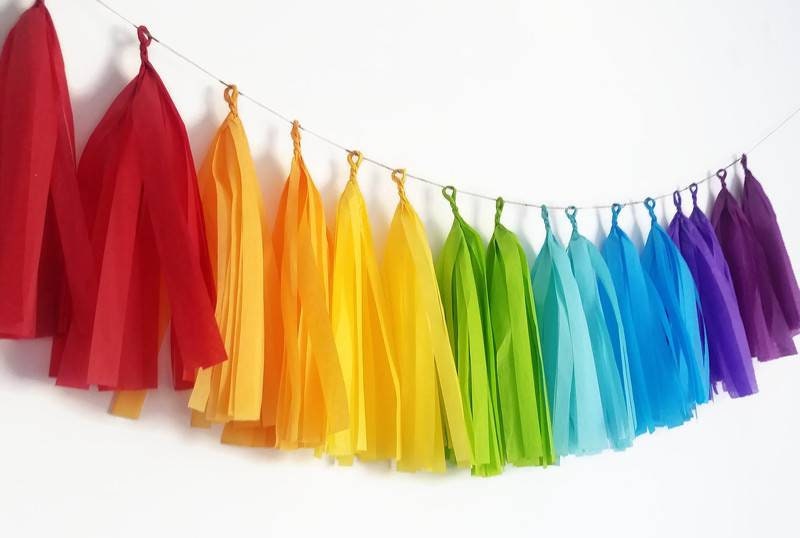 Rainbow tassel,rainbow tassel garland,rainbow Garland,rainbow tissue paper  Garland,rainbow birthday,rainbow party,rainbow decorations