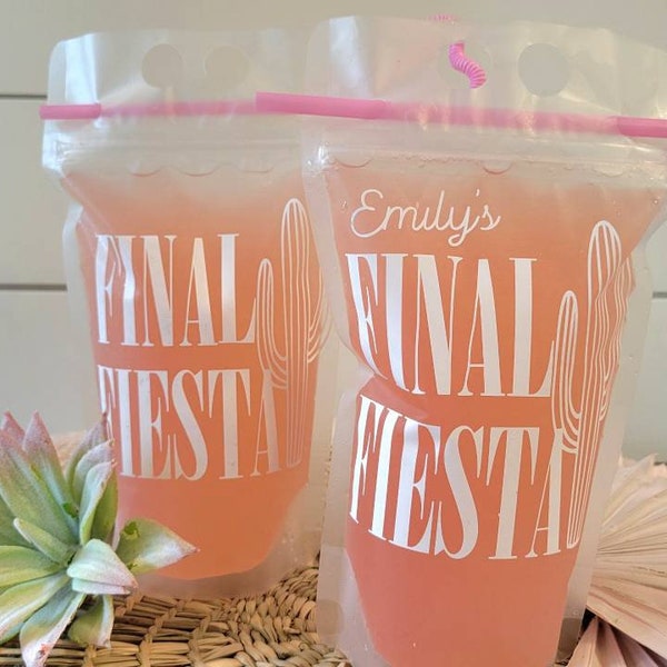 Final Fiesta Adult Drink Pouches,Adult drink pouch,Booze bags,Final Fiesta, Bachelorette Party favors,bridal party gifts,custom drink pouch