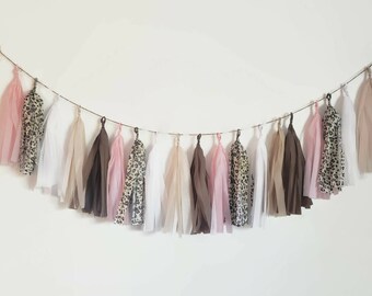 Tissue paper tassel garland,tassel garland,tassel fringe,custom garland,jungle garland,jungle party,leopard birthday decoration,bachelorette