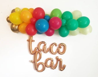 Taco bar balloon Garland,fiesta balloon garland,Taco Tuesday garland,taco twosday decorations,fiesta decorations,diy fiesta balloon Garland