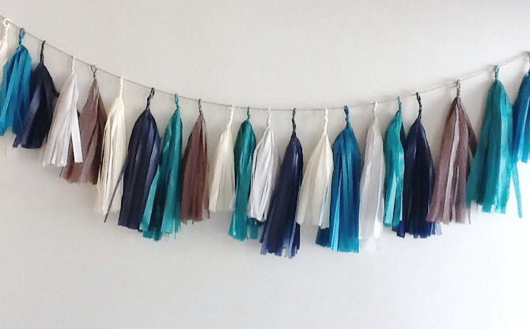 Tassel Garland Blue Tassel Garland Navy Blue Garland Blue Etsy