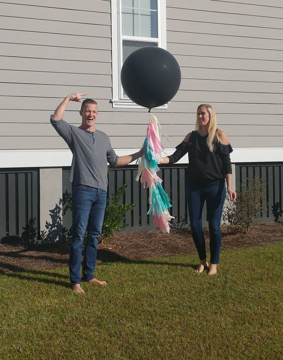 Gender Reveal Balloon,Gender Reveal kit,Gender Reveal confetti Balloon,Gender reveal ideas,Gender Reveal,Black gender reveal Balloon Il_570xn