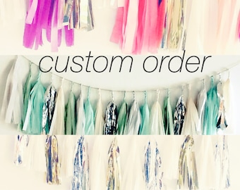 Custom order tassel garland,custom tassel garland,you pick tassel garland,custom garland,custom colors garland,tassel garland,party tassel.