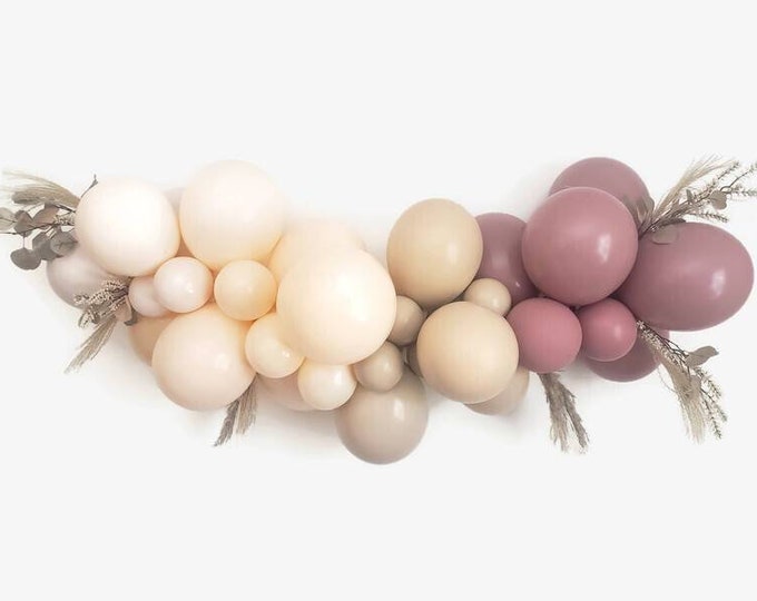 Mauve Balloon Garland,DIY Balloon Garland kit,beige balloon Garland,Double cream,boho balloon Garland,boho wedding, bridal shower,matte rose