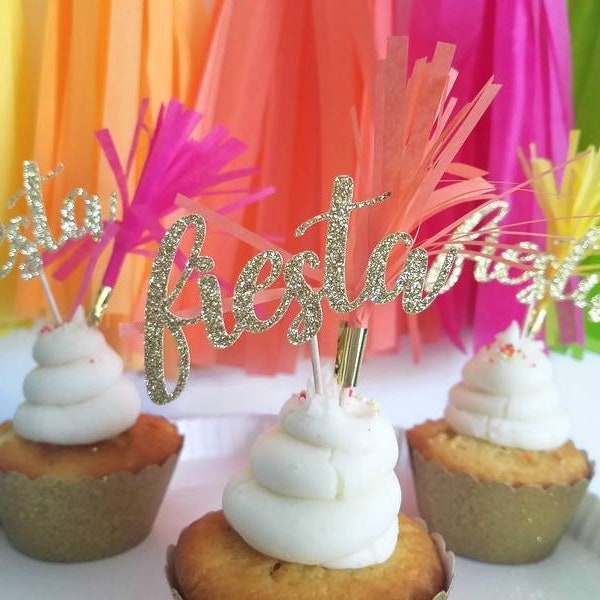 Fiesta cupcake topper,fiesta cupcake pick,fiesta decorations,final fiesta decorations,final fiesta bachelorette,fiesta birthday,taco party