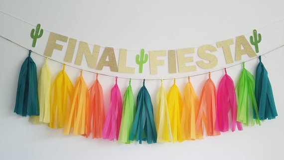 Final fiesta banner,fiesta garland,fiesta Bachelorette tassel garland,Bachelorette party,Bachelorette decor,last fling before the ring, Il_570xn