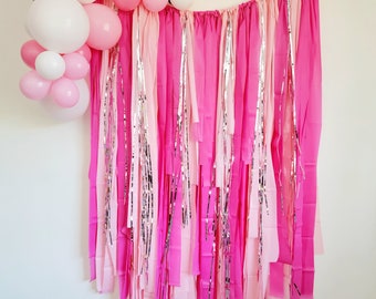 Fringe backdrop,streamer backdrop, Bachelorette party backdrop,birthday party backdrop,pink backdrop,Bachelorette,Bachelorette party ideas