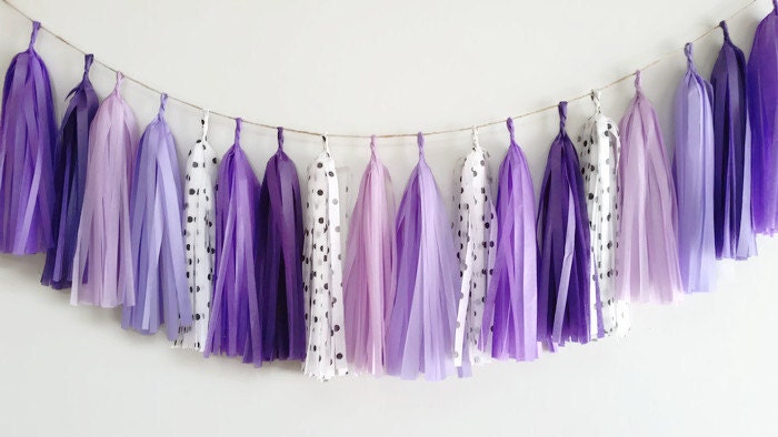 purple tassel garland
