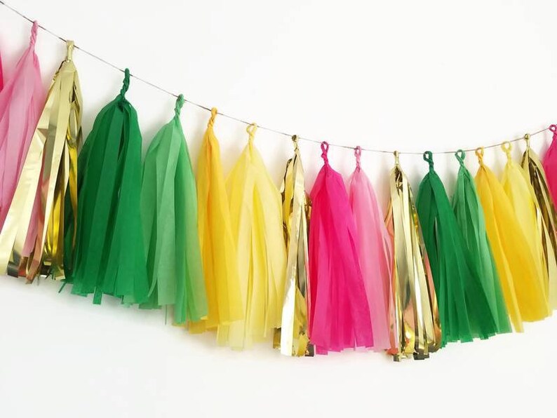 Pink and Green Tassel Garlandpink Tassel Garlandpink and Etsy