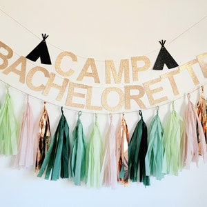 Camp Bachelorette,Camp Bach,Camp Bachelorette decor,camping Bachelorette,camp bach banner,bachelorette party ideas,bachelorette party decor image 6