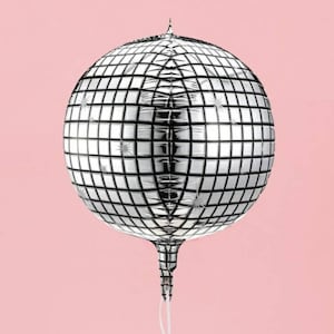 Disco Ball balloon,silver foil disco ball balloon,bachelorette decorations,last disco,cosmic cowgirl,retro bachelorette,groovy bachelorette
