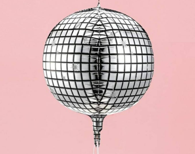 Disco Ball balloon,silver foil disco ball balloon,bachelorette decorations,last disco,cosmic cowgirl,retro bachelorette,groovy bachelorette