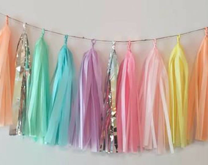 Unicorn birthday banner,Unicorn tassel Garland,Rainbow garland,tassel garland,Pastel garland.unicorn party,Unicorn birthday party