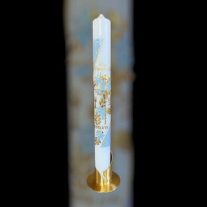 Baptismal candle for boys, girls, personalized with name, date and baptismal saying, various colors, changes as desired