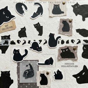 Black Cat PNG Bundle Sublimation, 51 Silhouette Clipart, Halloween Cat SVG, Cricut T-Shirt POD Design, Commercial Use Digital Download image 2