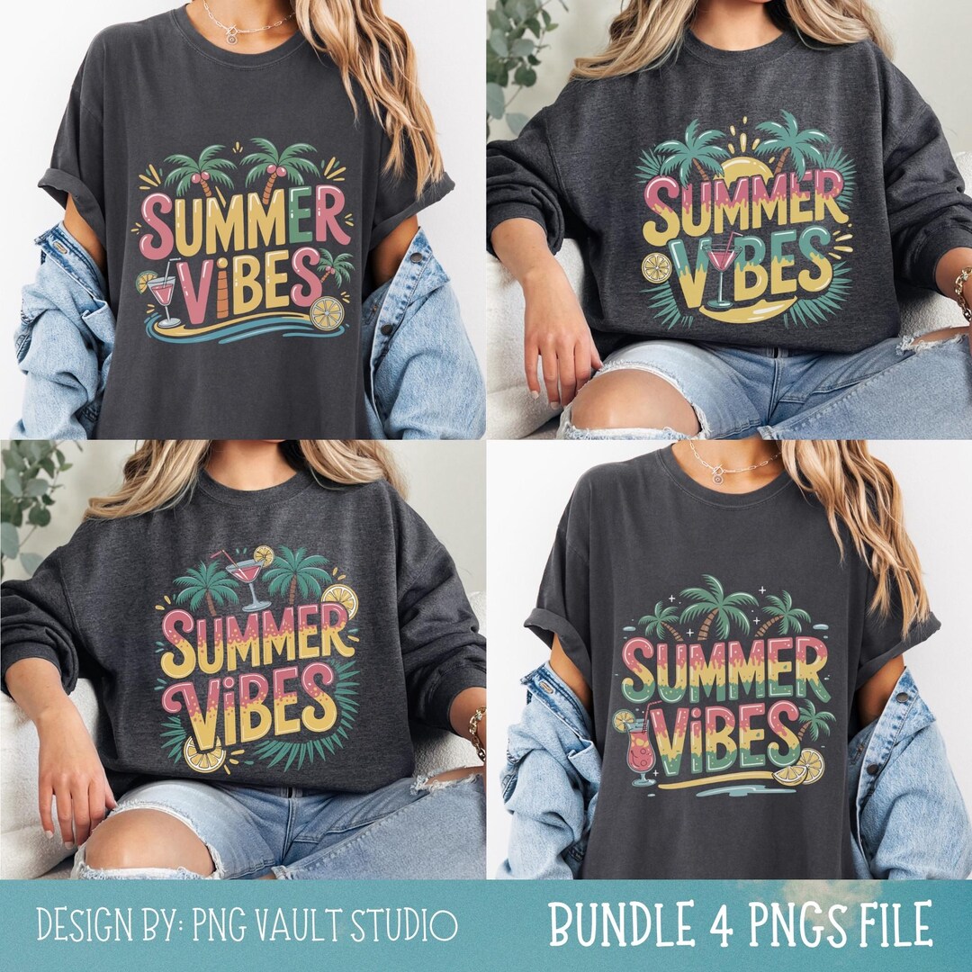 Retro Summer Vibes PNG: Floral Sublimation Design (digital Download - Etsy