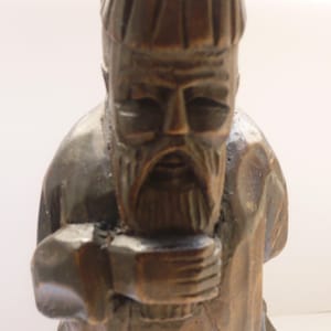 Vintage wooden statue Sculpture figure Asian Fat Man Decorative
