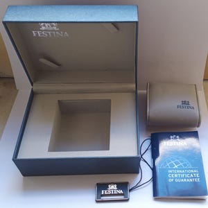 Vintage Festina blue watch box case