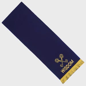 Treasurer Blue Lodge Officer Pedestal Cover - Dark Blue With Gold Bullion & Fringe
