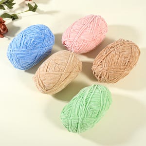 2mm Luxurious Chenille Yarn - Ultra-Soft Yarn for Knitting, Crochet Supplies Plush Toy Making, 41 Colors, Perfect for DIY Craft Projects