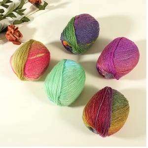 Vibrant Gradient Wool Yarn - Soft Hand Knitting Yarn, Colorful Wool Yarn for Crochet, Amigurumi Yarn, DIY Craft Projects, 22 Colors