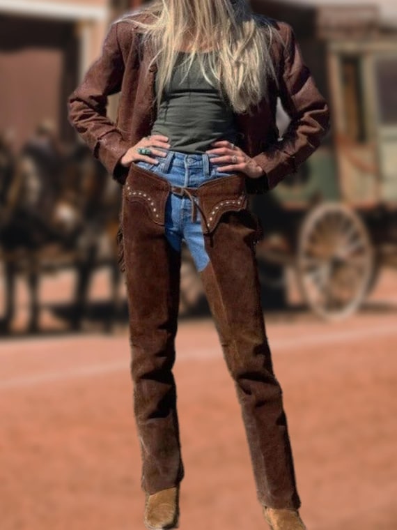 Chaps de cowboy en cuir marron pour homme | Équipement d