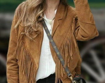 Suede Fringe Western Jacket: Vintage Cowgirl Boho Style