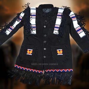 Handmade Cowhide Leather Fringe Shirt, Native-Inspired Plains Indian Beaded War Shirt, Mountain Man Pow Wow Regalia, Wild West Outfit, Gift