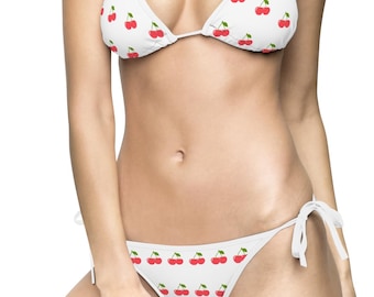 Bikini z nadrukiem wiśniowym: Modny dwuczęściowy kostium kąpielowy